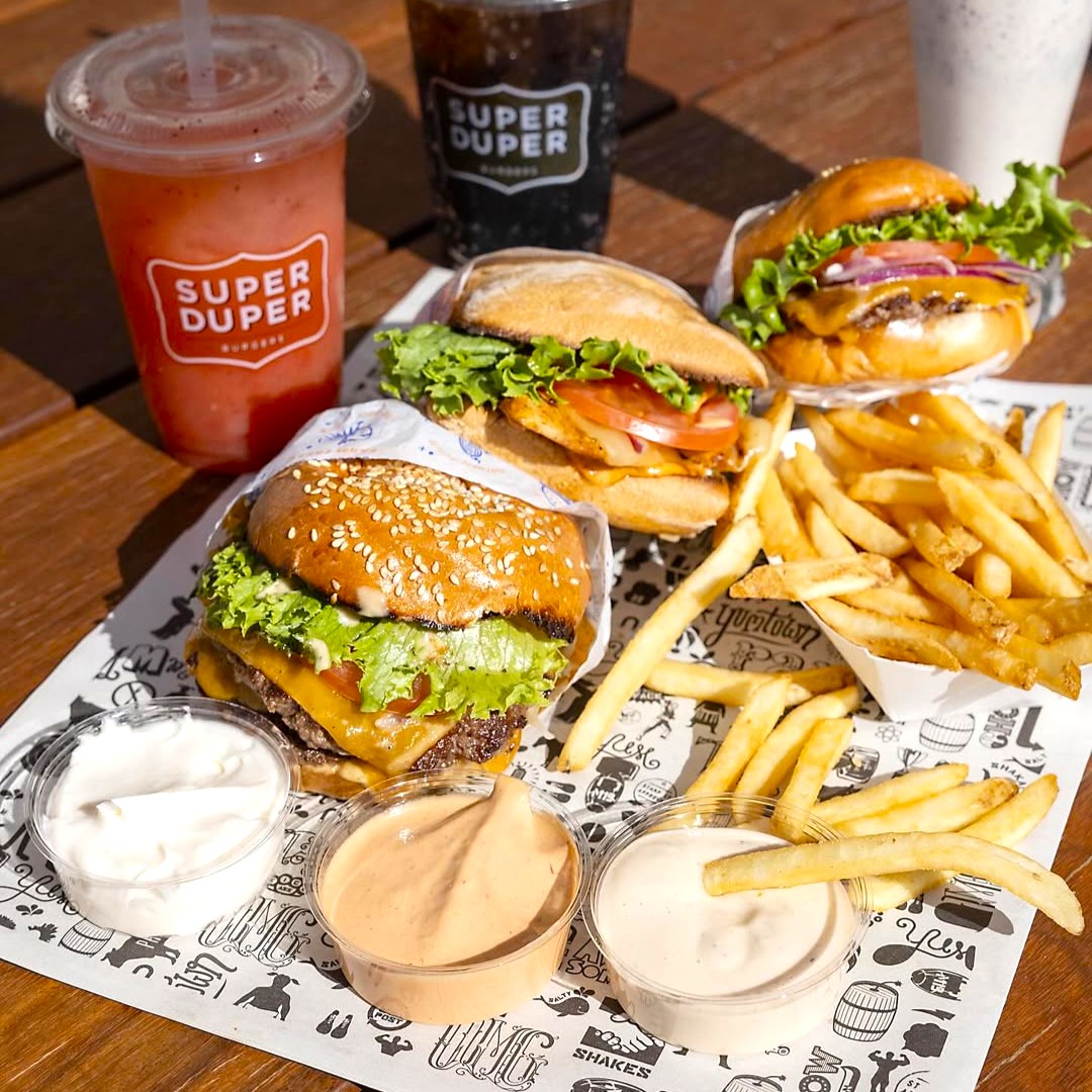 Super Duper Burgers burger platter